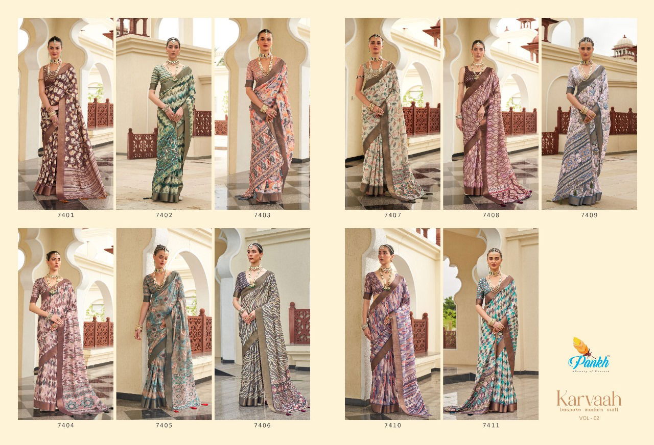 Karvaah Vol2 By Pankh Gotta Sik Designer Saree Catalogue